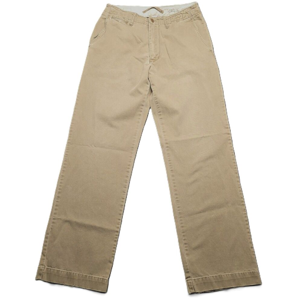 American Eagle Men’s Classic Khaki Pants 32x34 Tan Straight Leg Chino Cotton